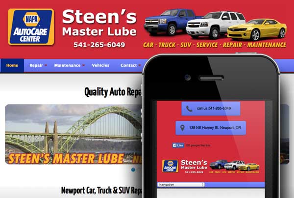 Auto Repair Company Mobile Website