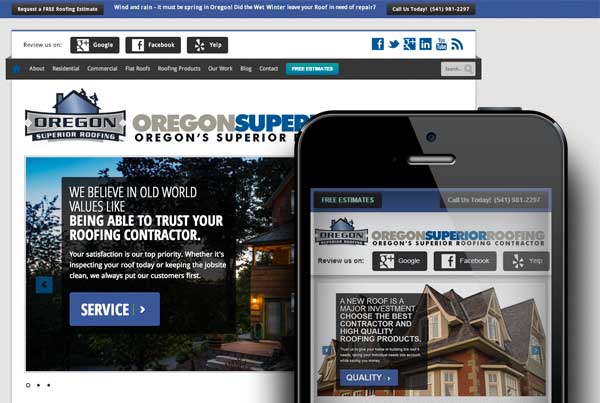 Roofing Company Mobile Website